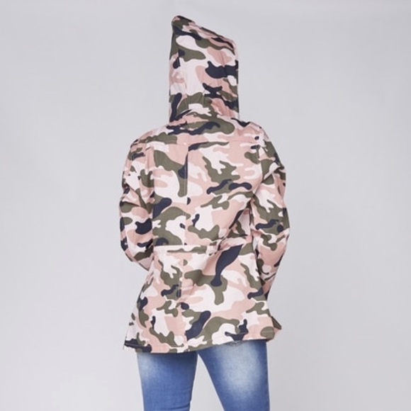 ❤️LAST NEW S Pink Camo Hooded Zip Up Jacket - Picture 5 of 12
